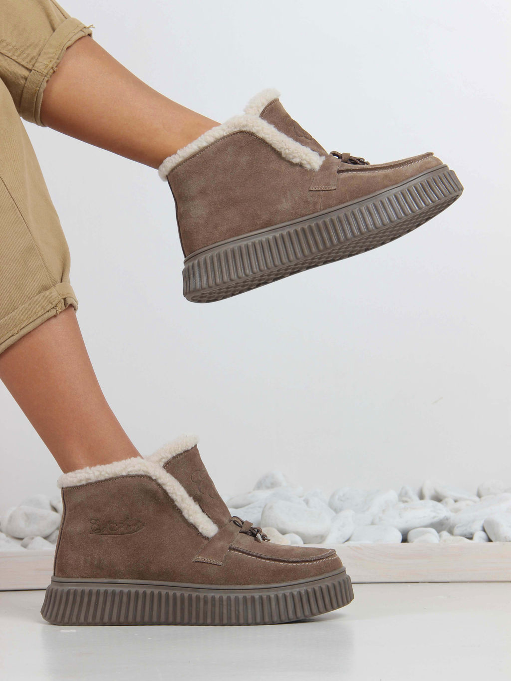 Ботинки EDART 307.от11 br. коричневый капучино замша/шерсть - Ed'art фото 6