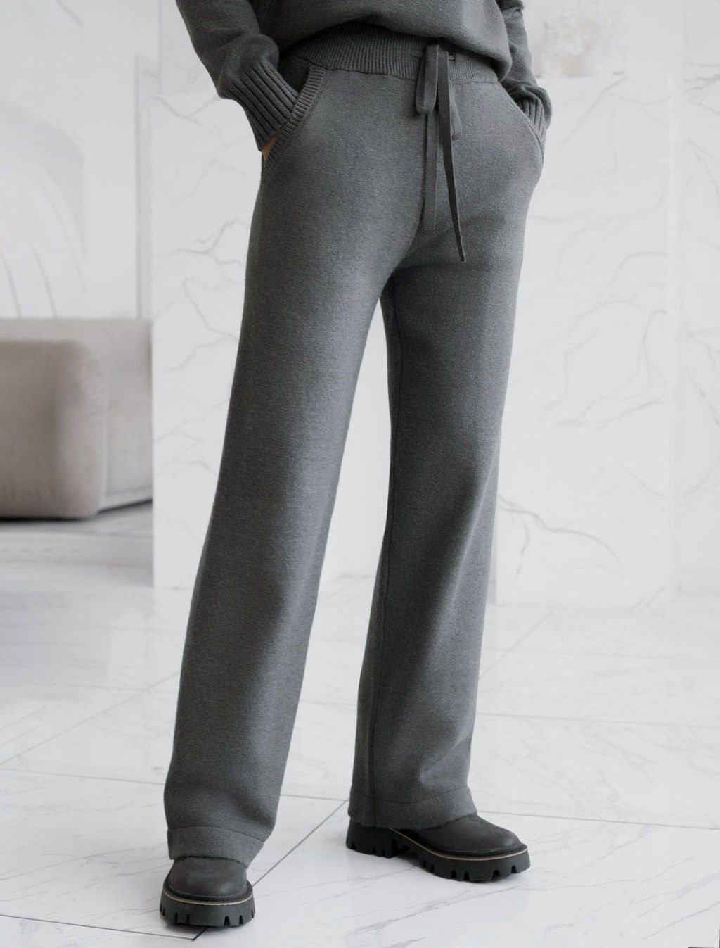 Прямые брюки из пряжи с кашемиром