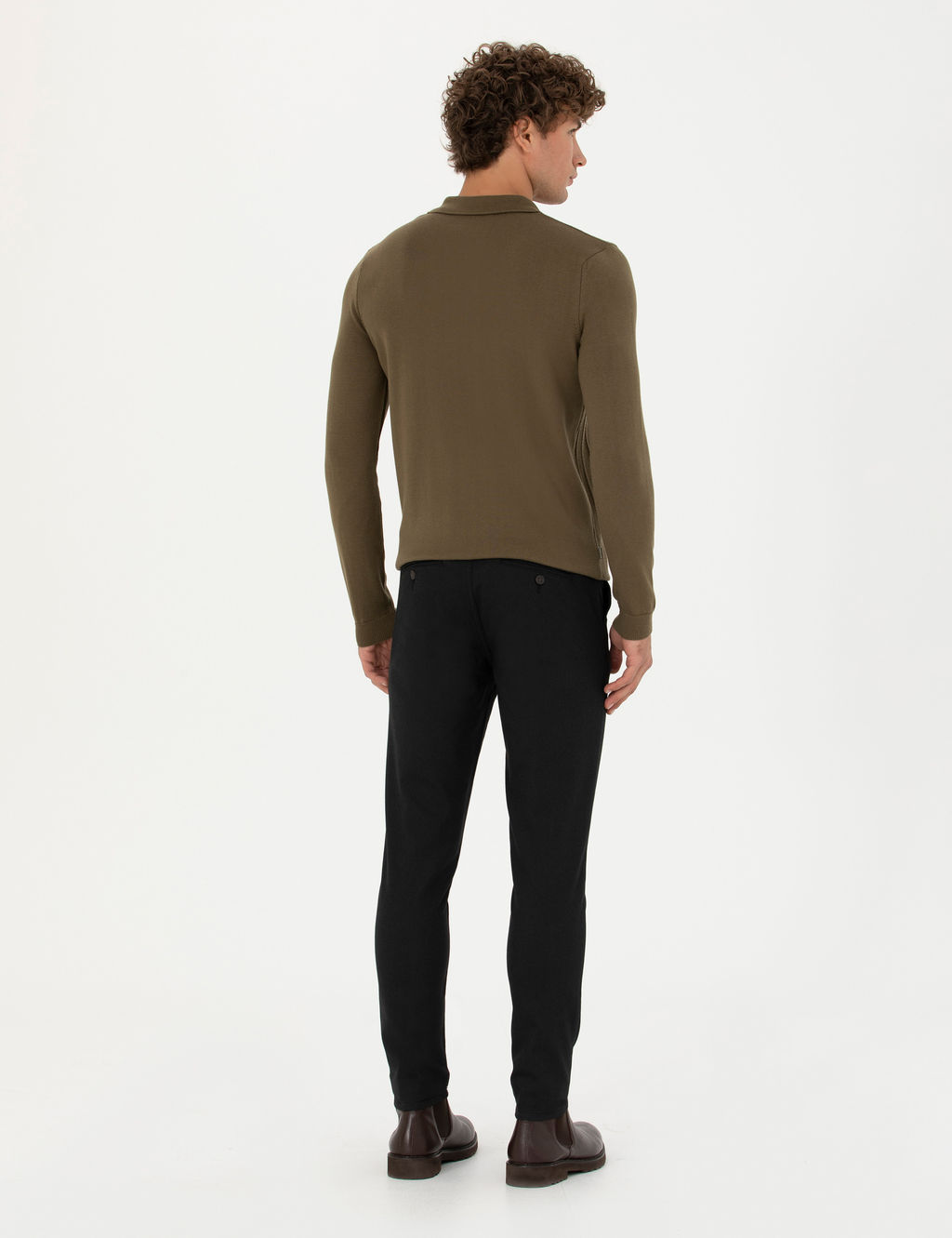 Siyah Arm_rl_ Slim Fit Kanvas Pantolon