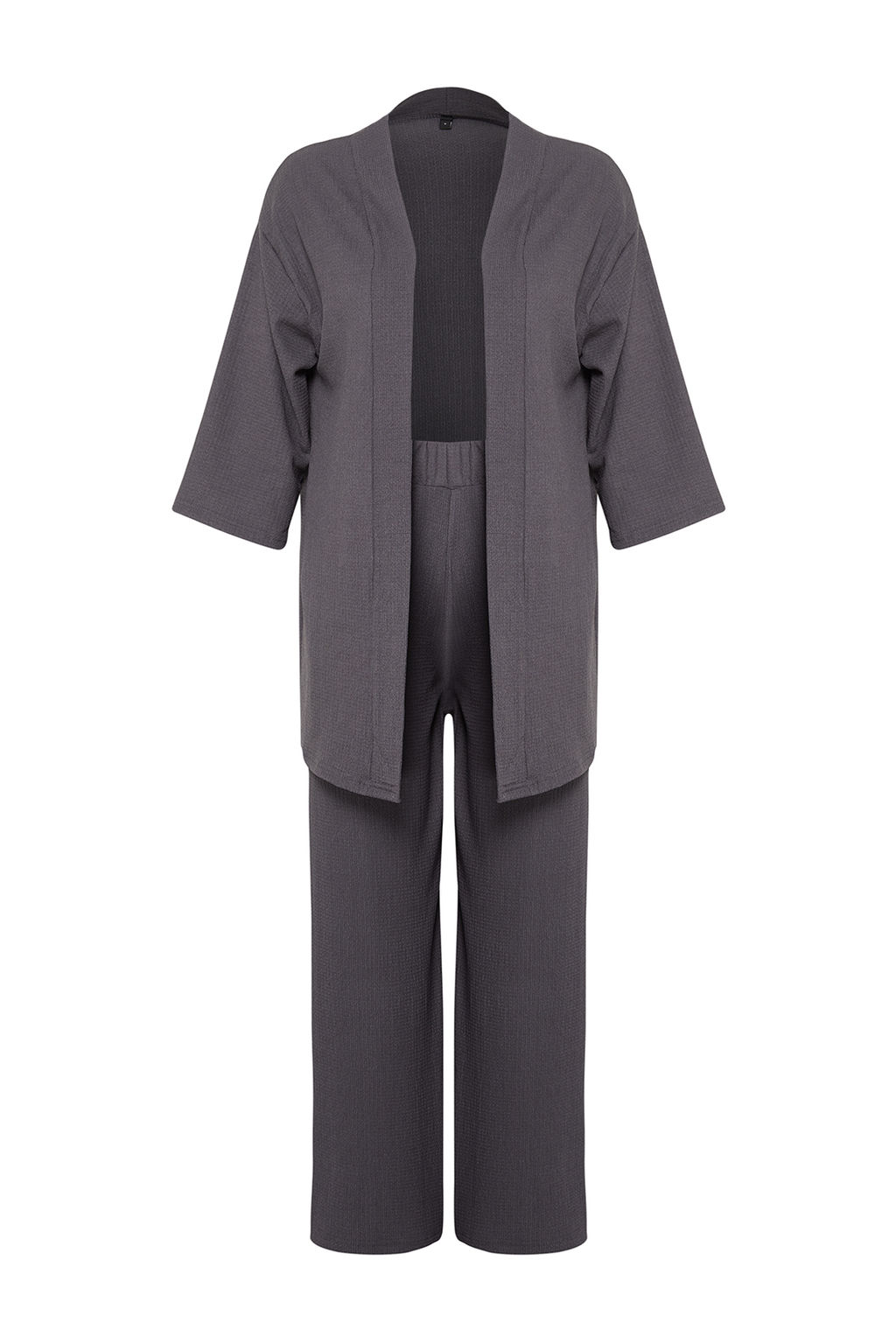 Fume Relaxed/Rahat Kesim Orme Kimona Pantolon Alt-Ust Tak?m TWOSS24AU00091