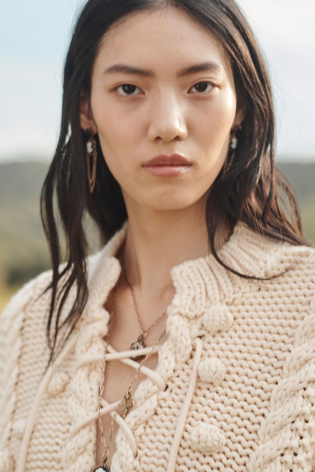 LIMITED EDITION LACE-UP KNIT PONCHO - Zara фото 3