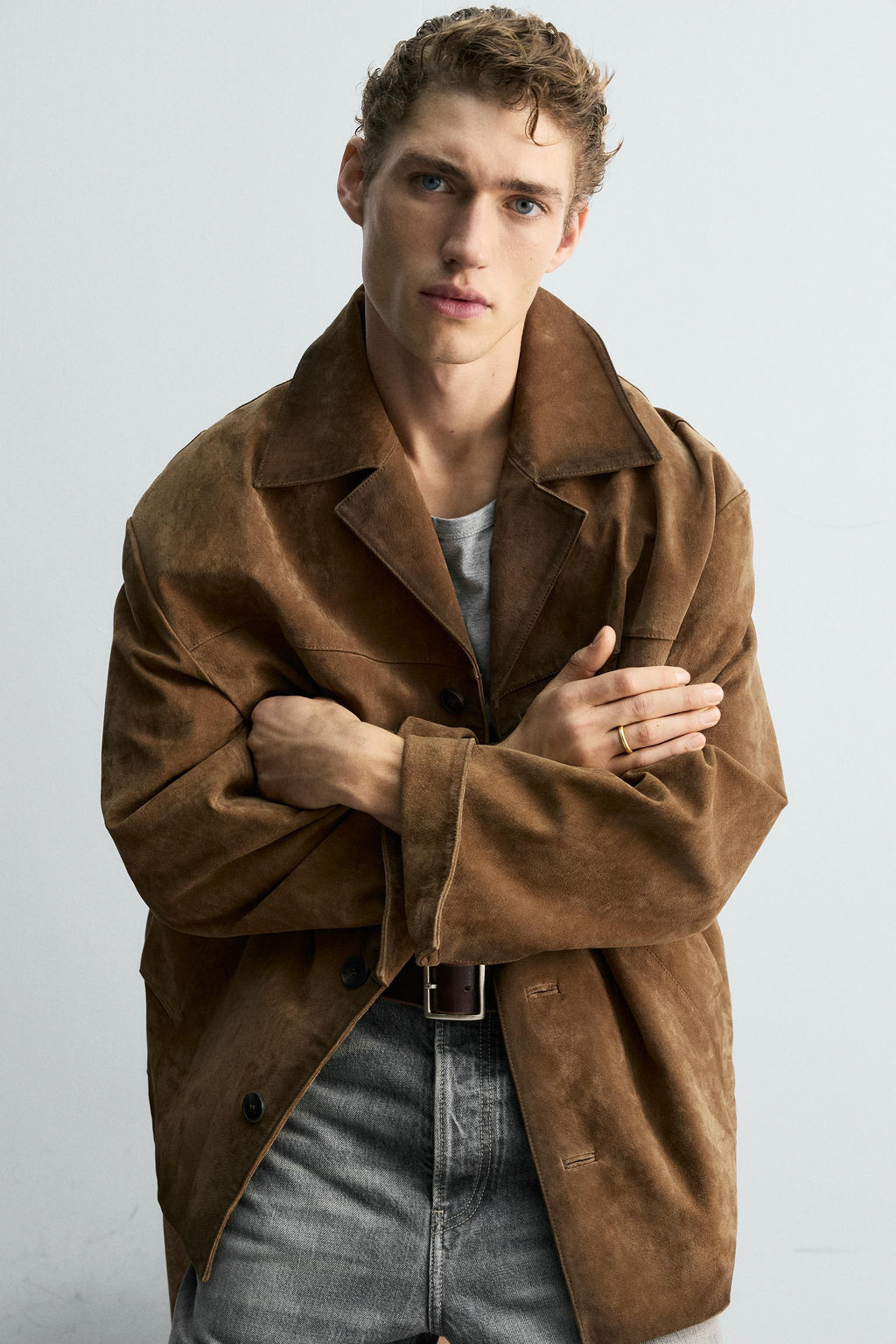 LIMITED EDITION SUEDE LEATHER JACKET - Zara фото 6