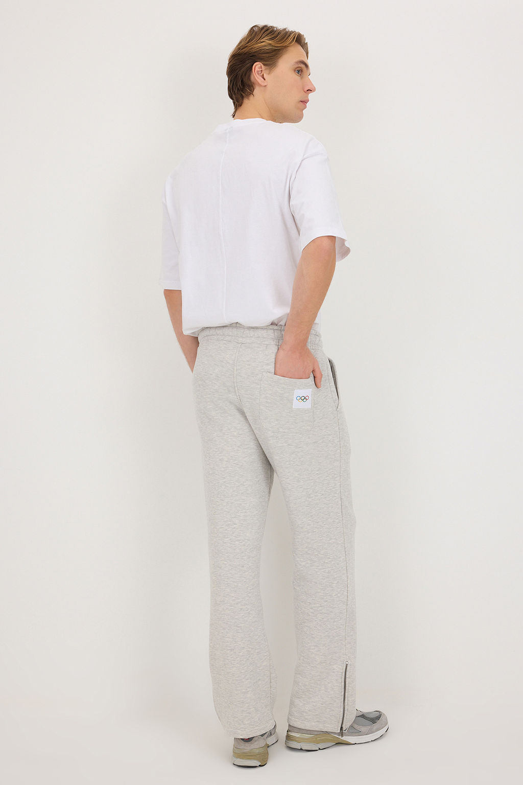 Gri Olimpiyat Logo Bask?l? Bagc?kl? Unisex Orme Esofman Alt? TWOAW26EA00011 - Trendyolmilla фото 6