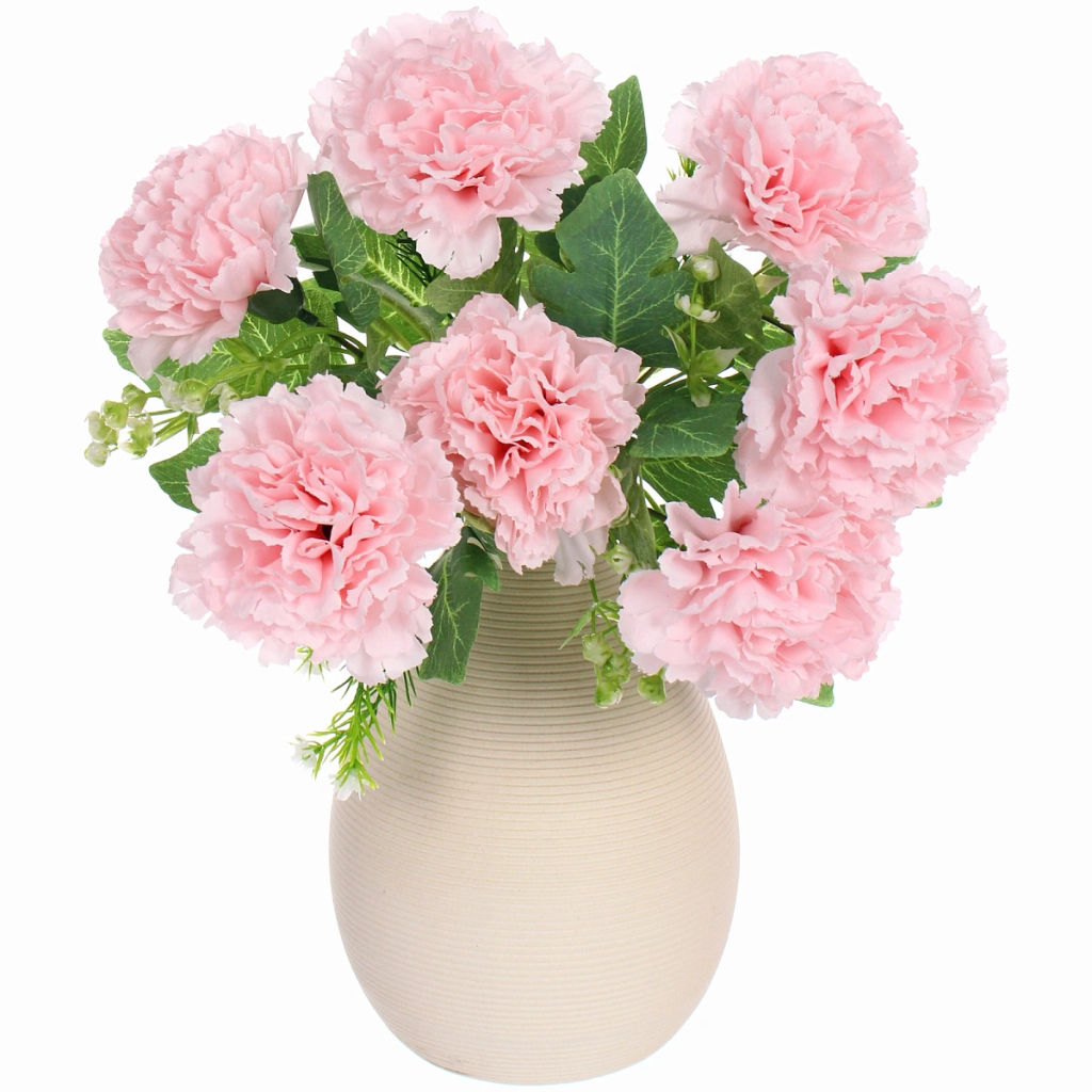 Искусственные цветы "Букет гвоздик" 35см 7 цветков розовые