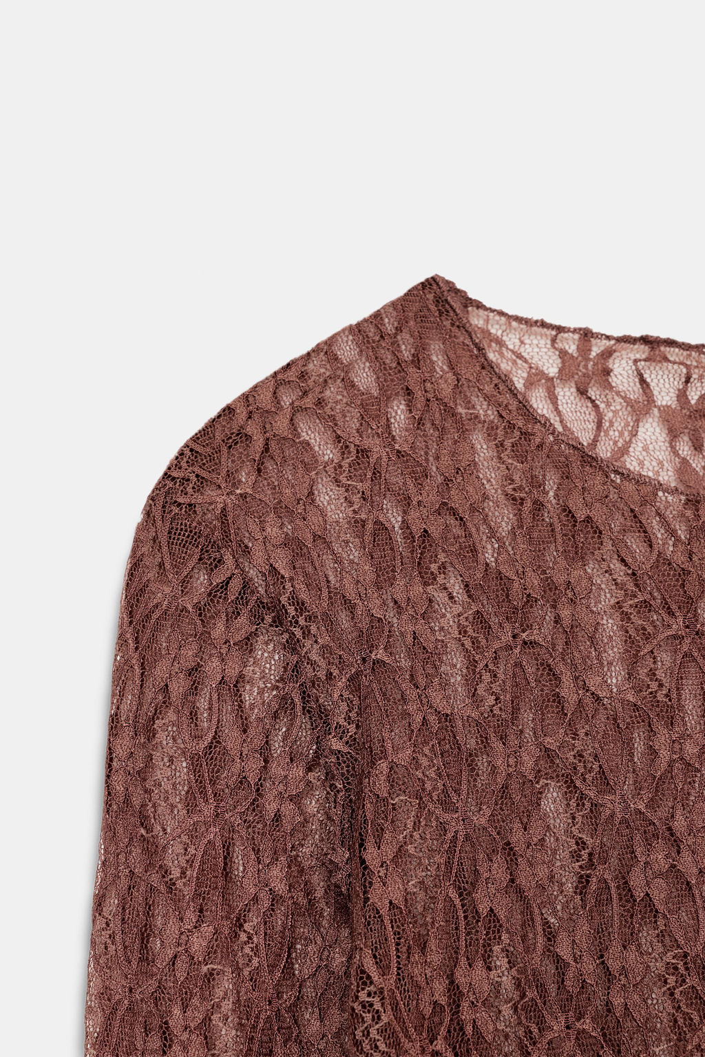 LONG SLEEVE LACE TOP - Zara фото 7