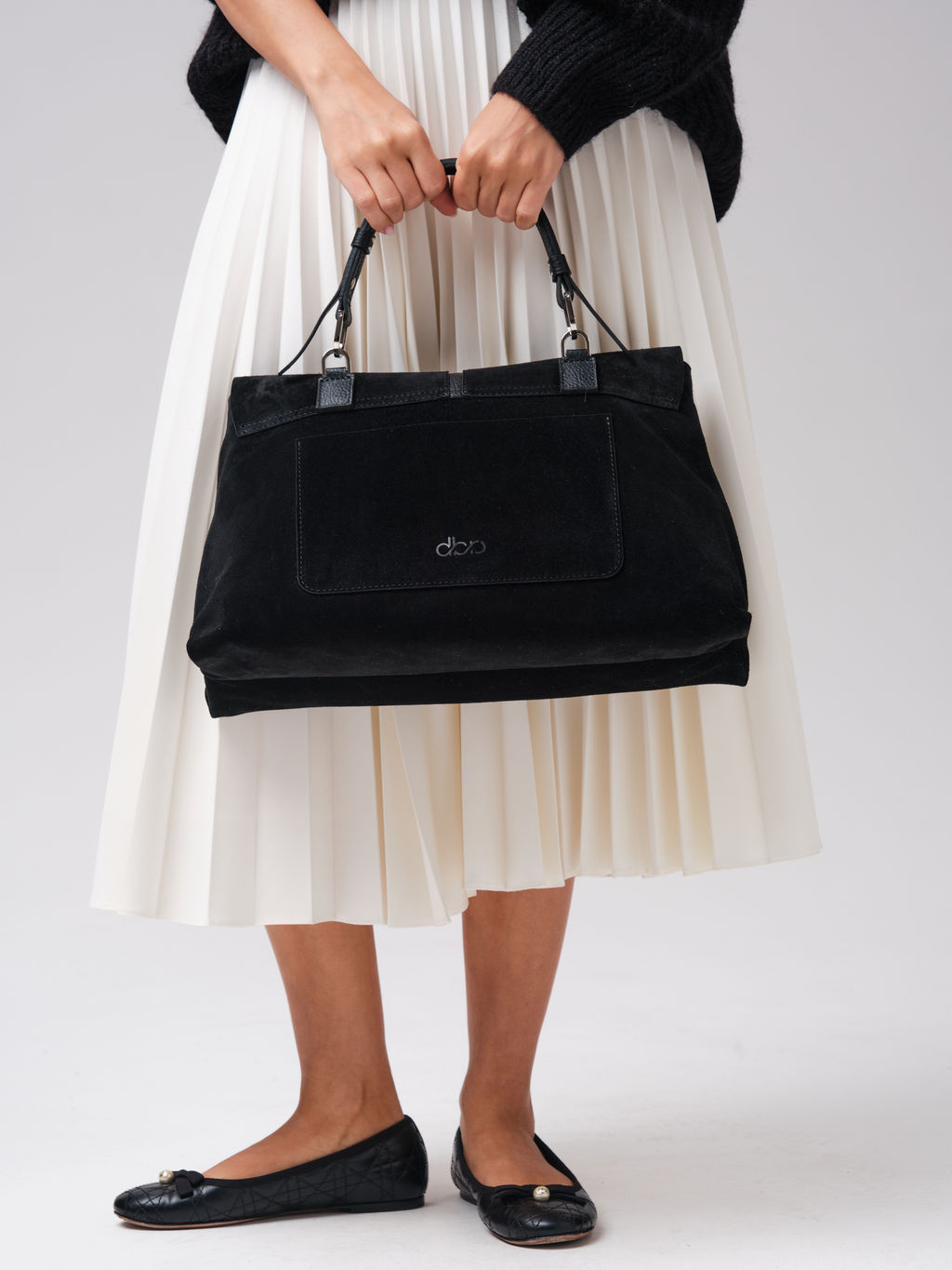 Замшевая сумка сэтчел Colette DBR 31349 черный фото 6