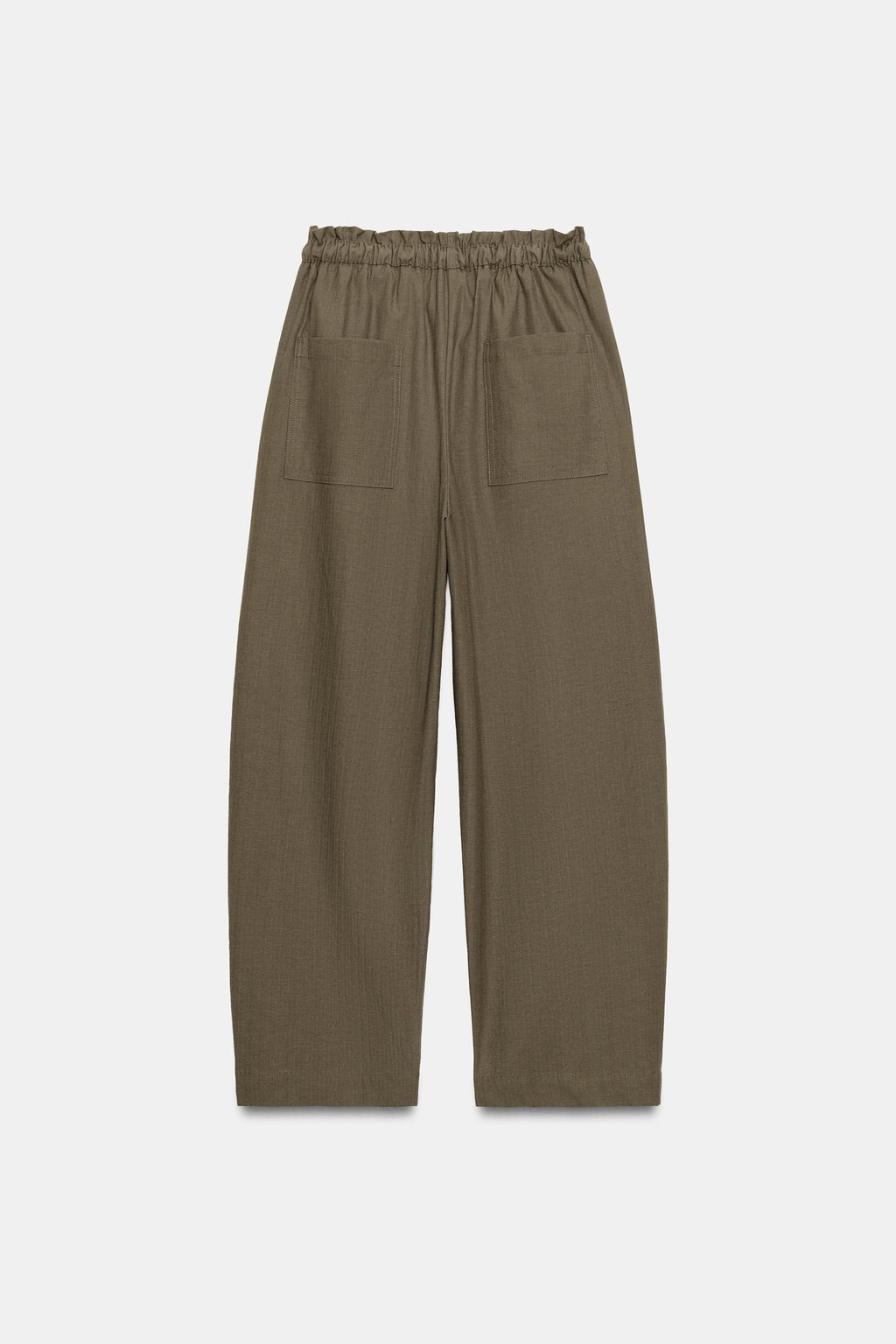 PANTAL?N TAPERED CINTURA EL?STICA / Khaki - Zara фото 9
