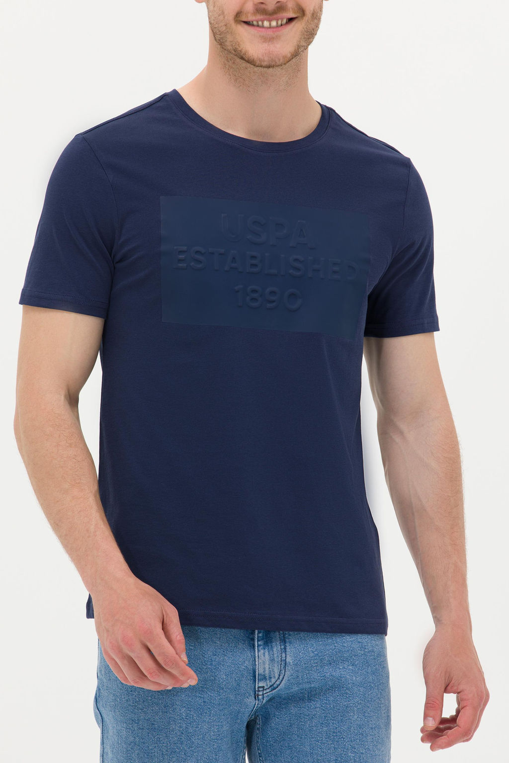 U. S. Polo Assn Мужская темно-синяя футболка с круглым вырезом - U.s. polo assn фото 6