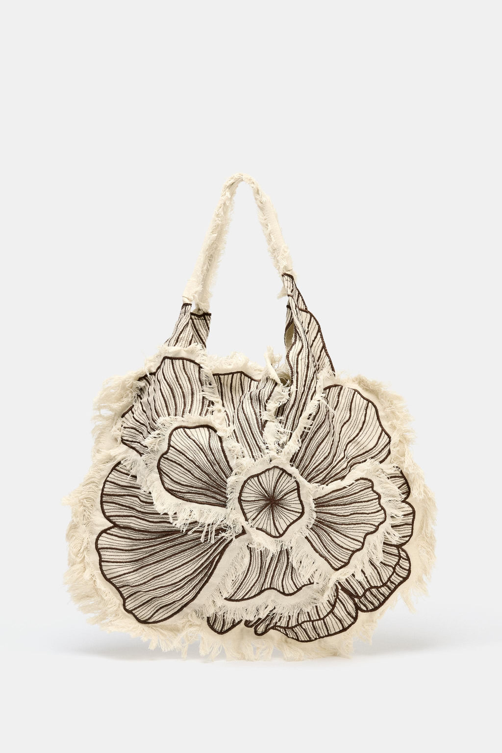 FLORAL EMBROIDERED MAXI TOTE BAG