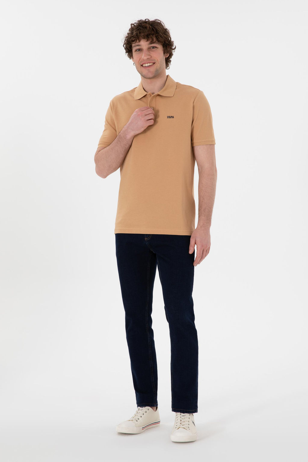 Erkek Regular Fit Polo Yaka Camel Basic Ti__rt Sepette S_rpriz _ndirim - U.s. polo assn фото 5