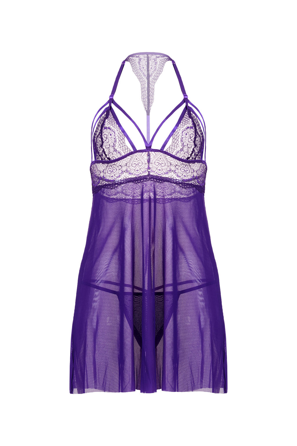 Комбинация и стринги Candy Girl Nevaeh фиолетовые, XL  фото 8