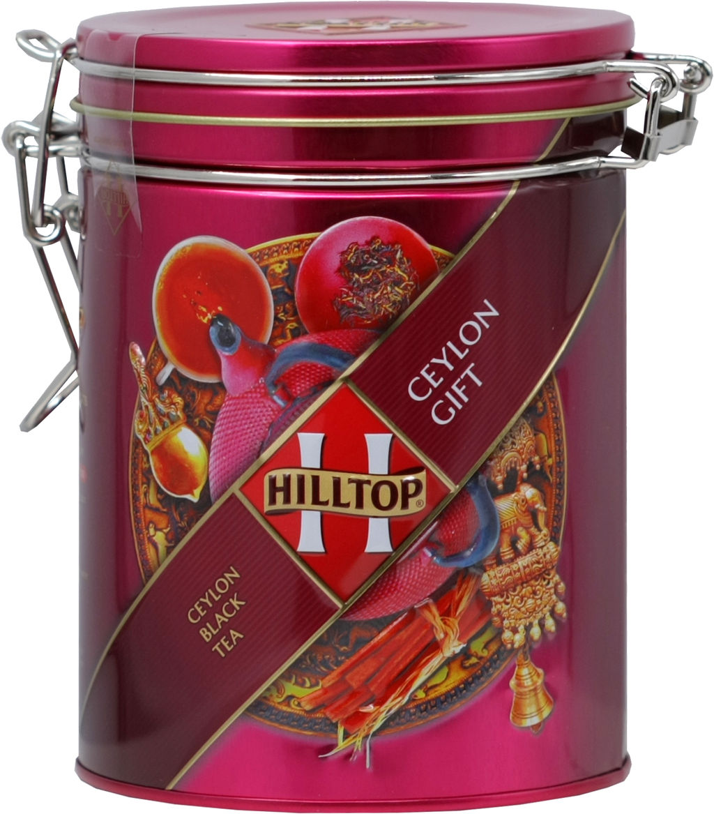 HILLTOP. Банка с клипсой. Подарок Цейлона 100 гр. жест.банка