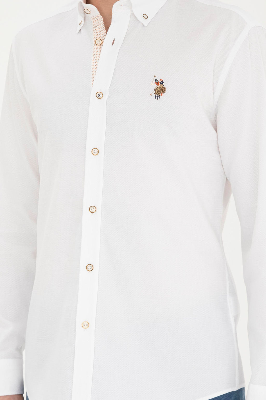 Мужская белая рубашка с длинным рукавом - U.s. polo assn фото 6