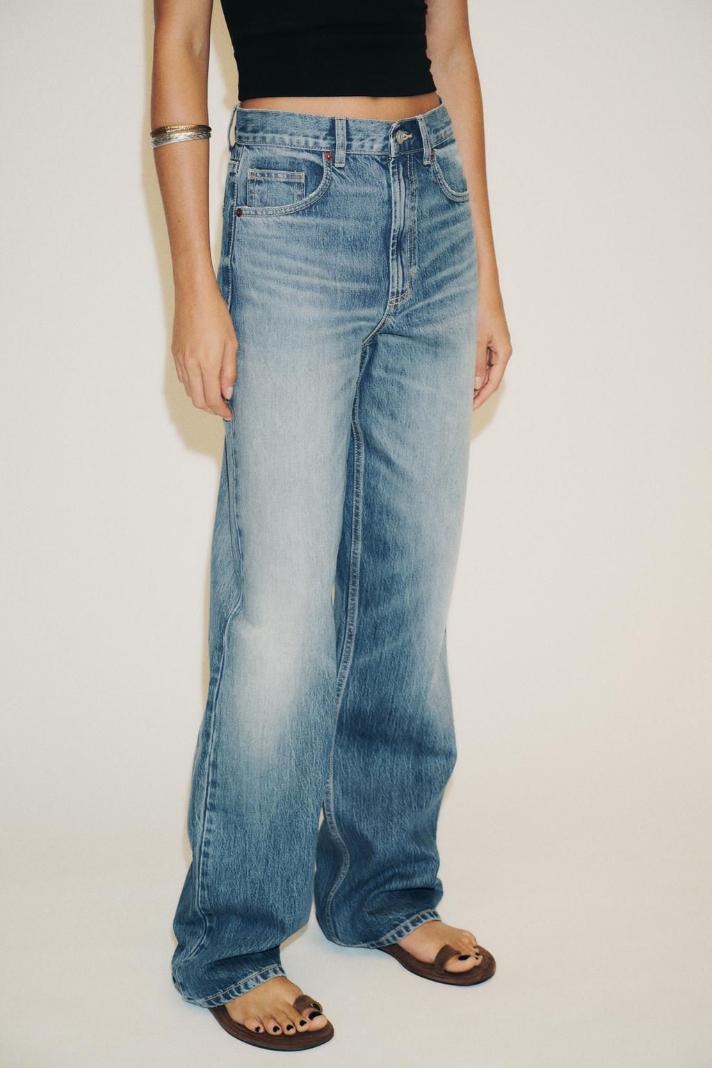 TRF WIDE-LEG HIGH-WAIST FULL-LENGTH JEANS - Zara фото 2