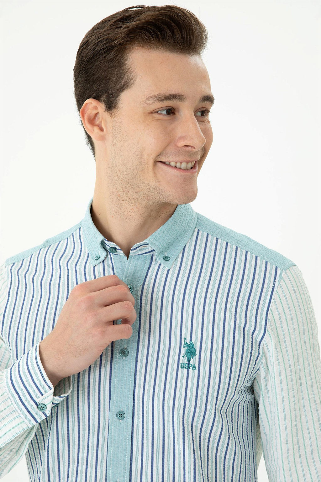 Мужская мятная рубашка с длинным рукавом - U.s. polo assn фото 2