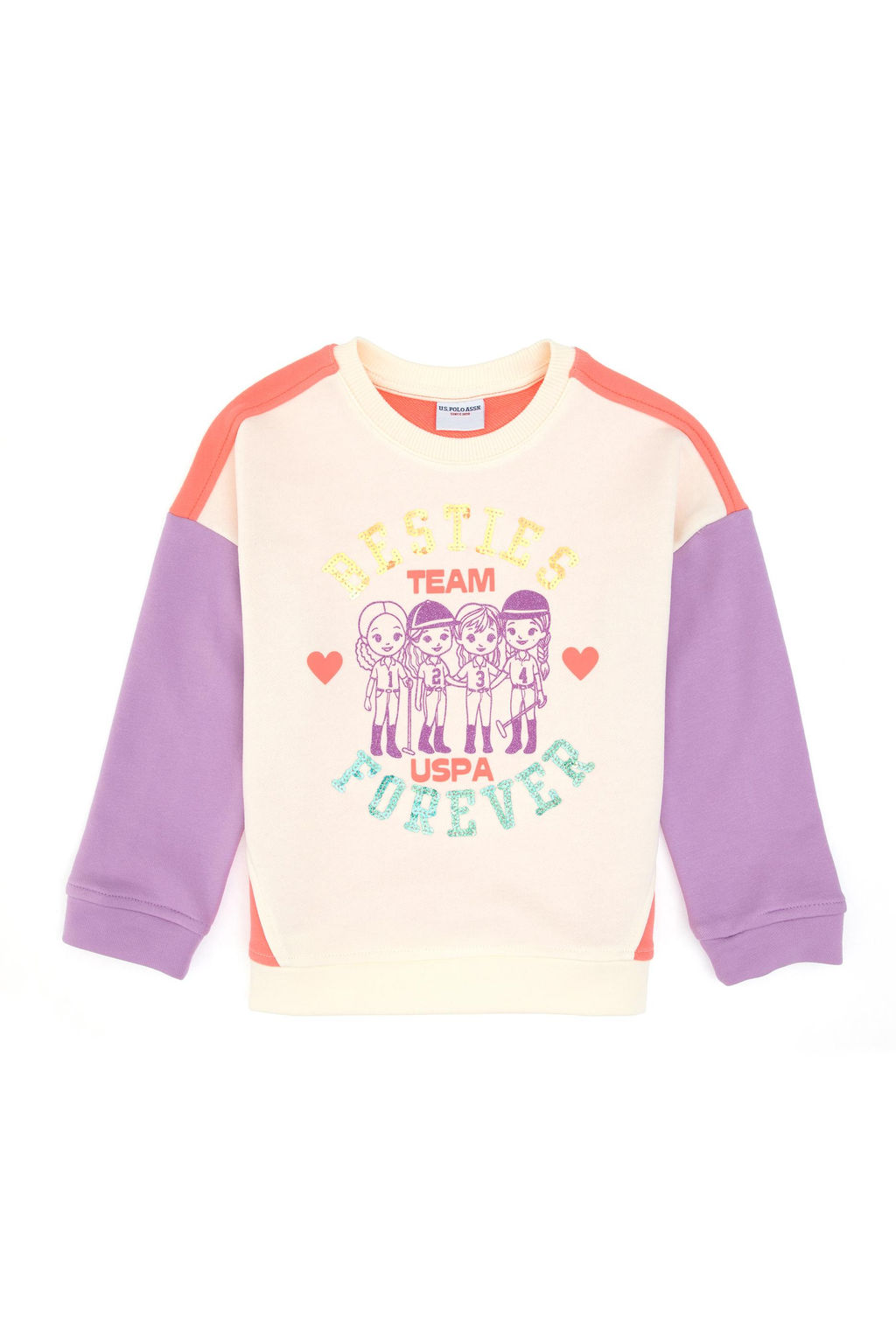 K_z _ocuk Krem Bisiklet Yaka Sweatshirt - U.s. polo assn фото 2