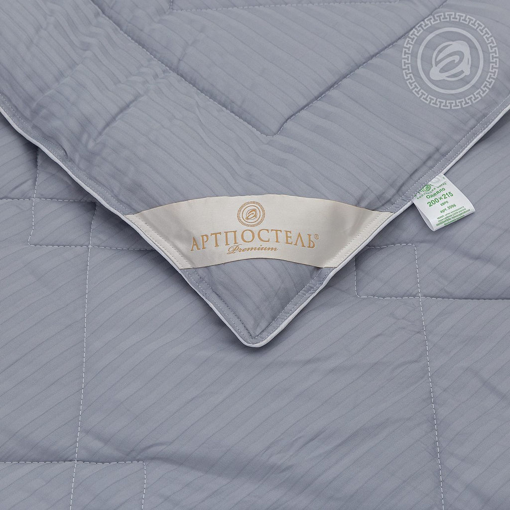 Одеяло страйп-сатин "Бамбук" облегченное 200*215 Евро/1 шт. Премиум (сатин)