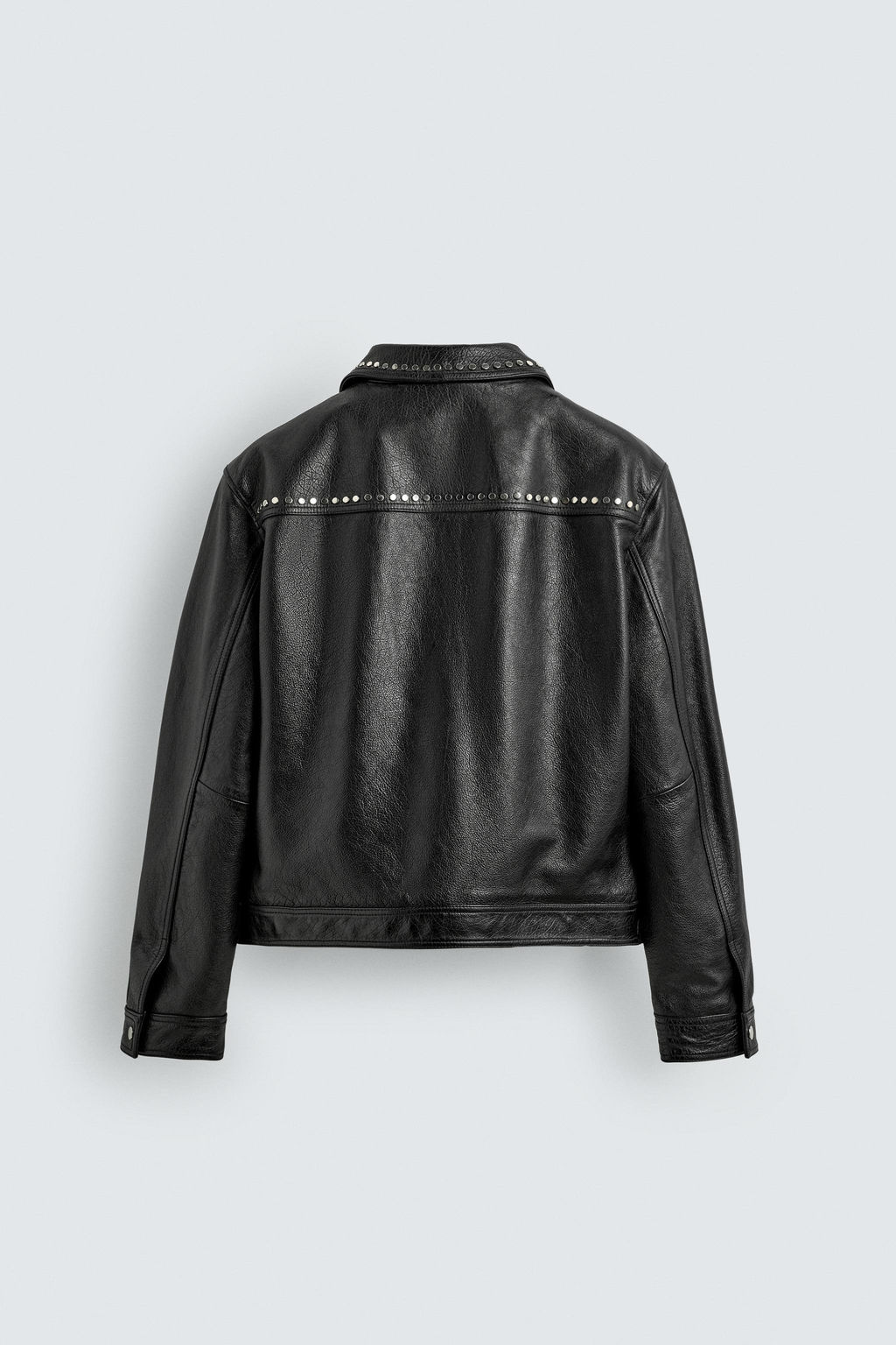 STUDDED LEATHER JACKET - Zara фото 9