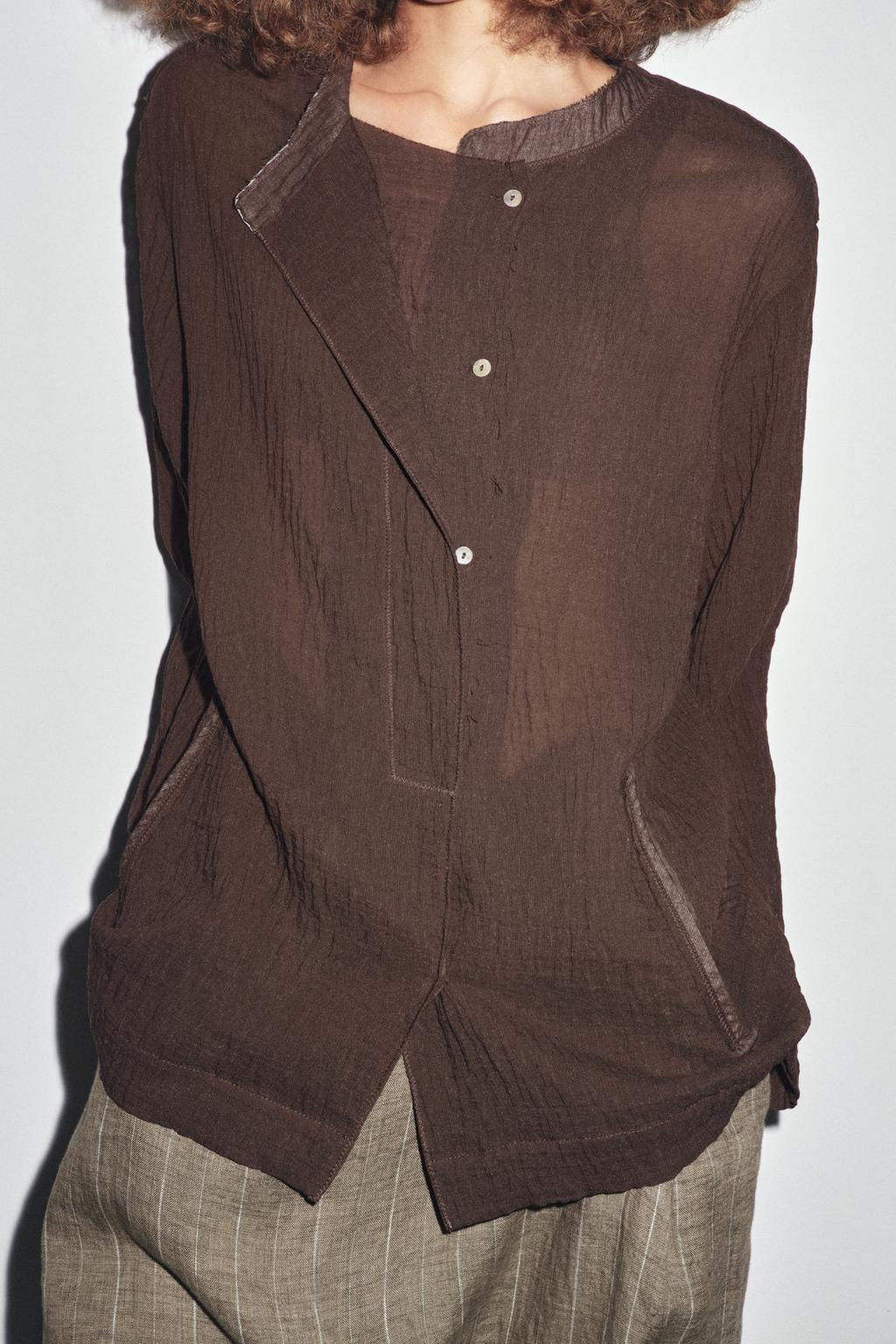 TEXTURED SHIRT WITH VISCOSE - Zara фото 4