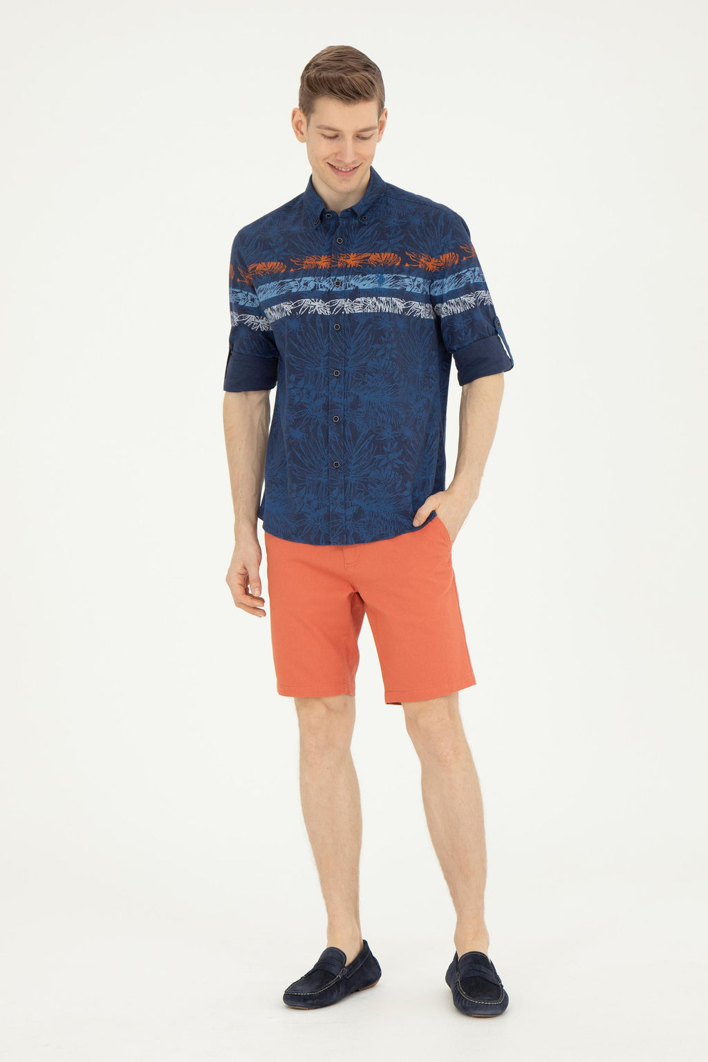 Мужская темно-синяя рубашка с длинным рукавом - U.s. polo assn фото 11