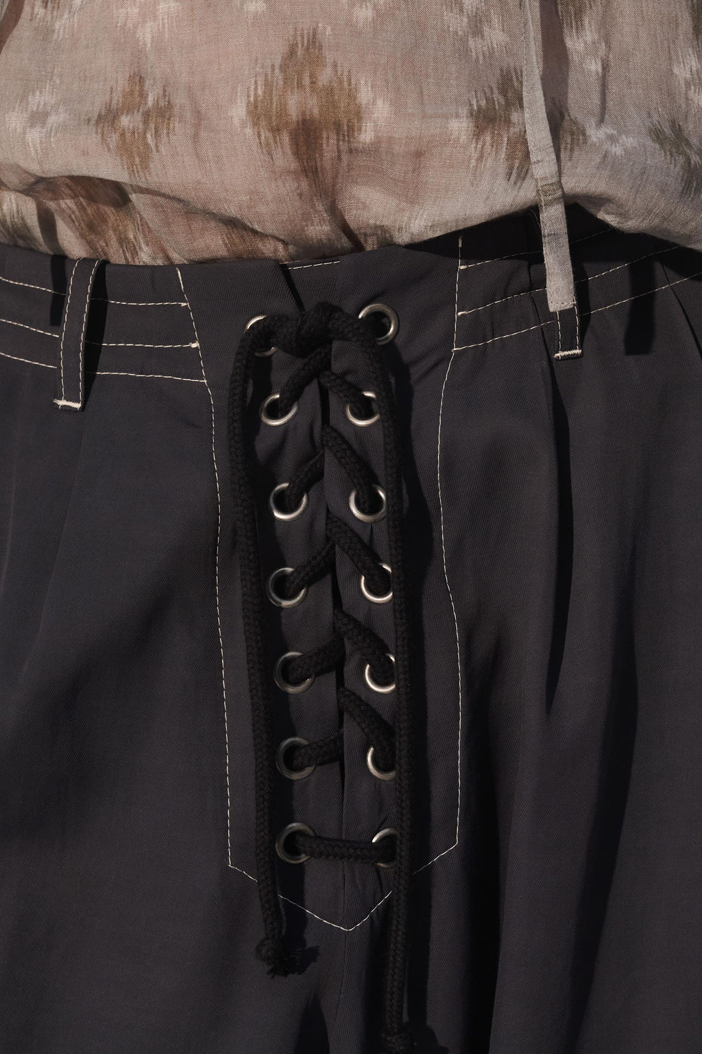 PANTAL?N FLUIDO CORDONES / Marino oscuro - Zara фото 6