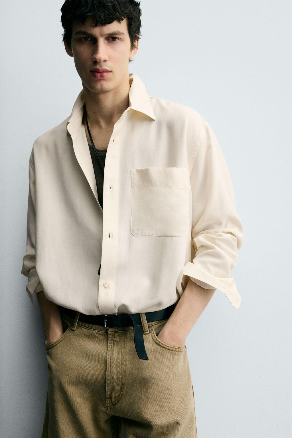 RELAXED FIT FLOWING SHIRT - Zara фото 6