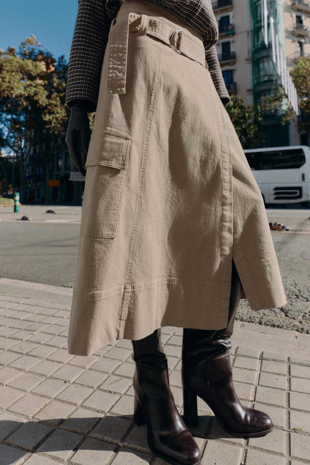 BELTED CARGO MIDI SKIRT - Zara фото 2