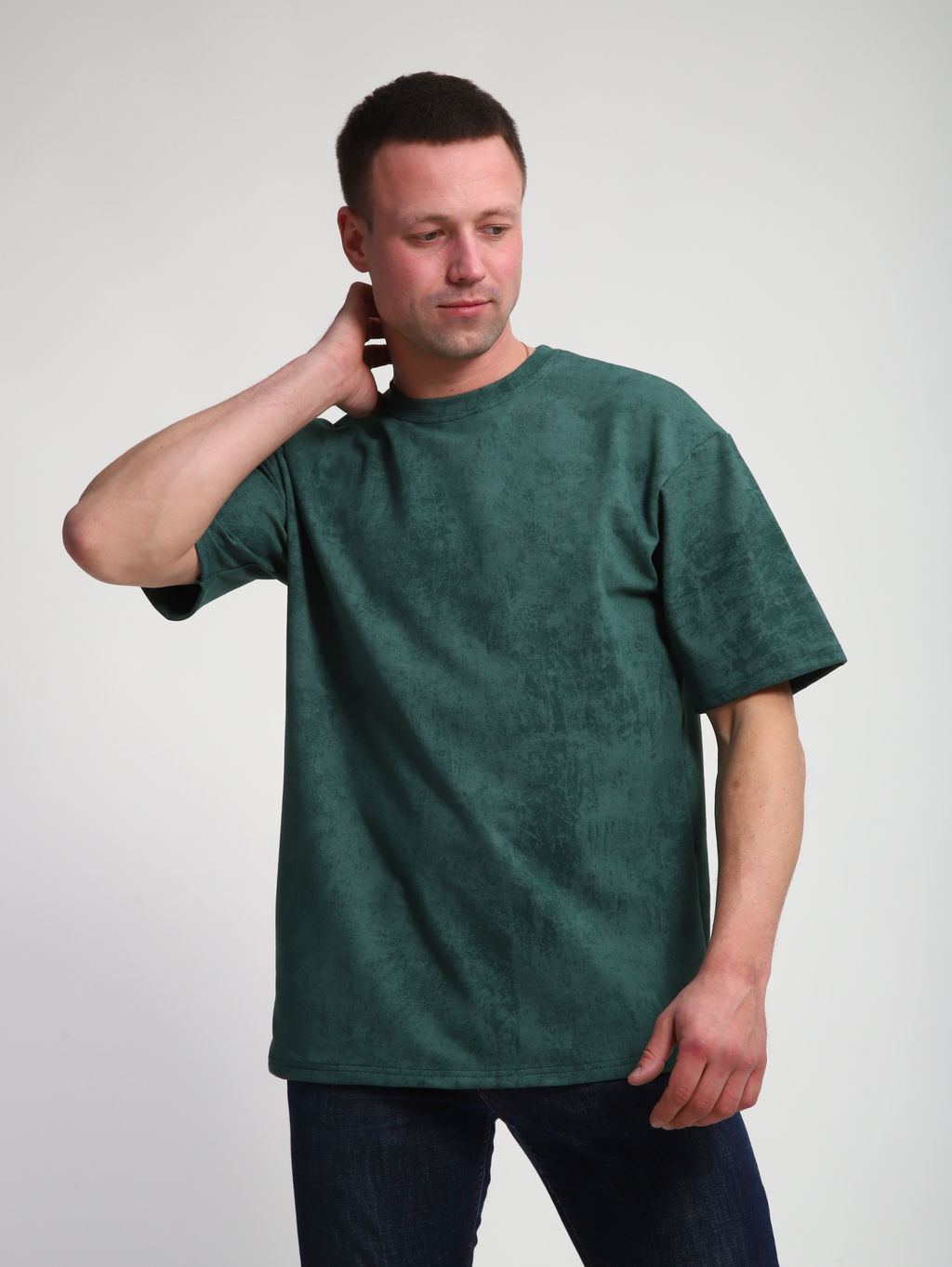 М460 Футболка оверсайз футер (тархун винтаж)