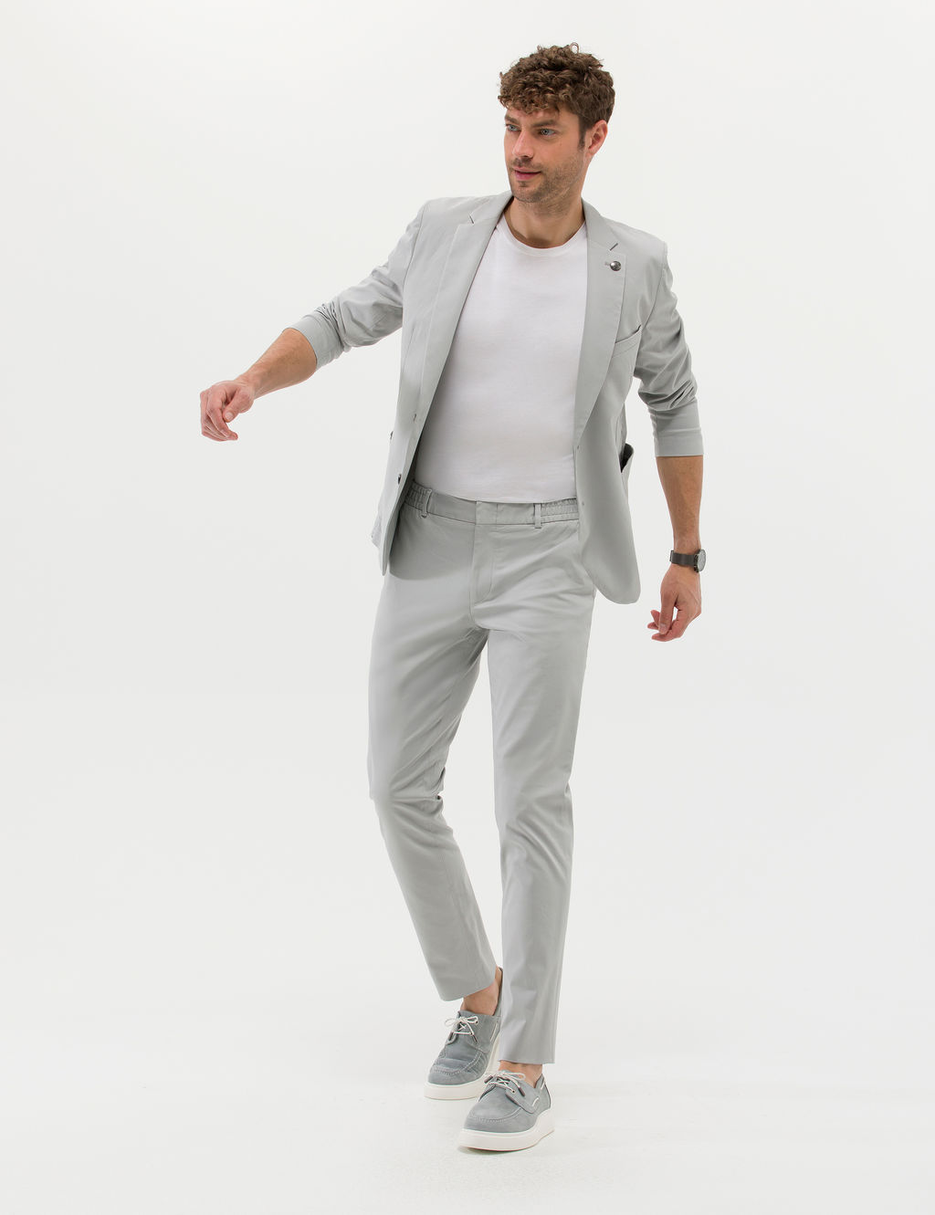 Gri Ekstra Slim Fit Spor Tak_m Elbise