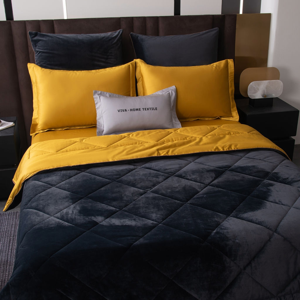 Комплект постельного белья на резинке Сатин Velvet Premium с Одеялом VPR006 180*200*25;160*200*25;140*200*25 Евро 4 Наволочки