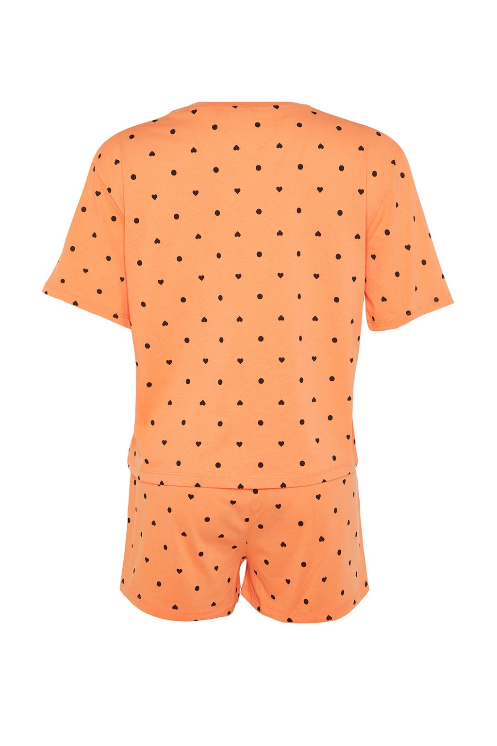 Trendyolmilla Beyaz %100 Pamuklu Puantiyeli ve Kalpli Sortlu Orme Pijama Tak?m? THMSS21PT1485  фото 9