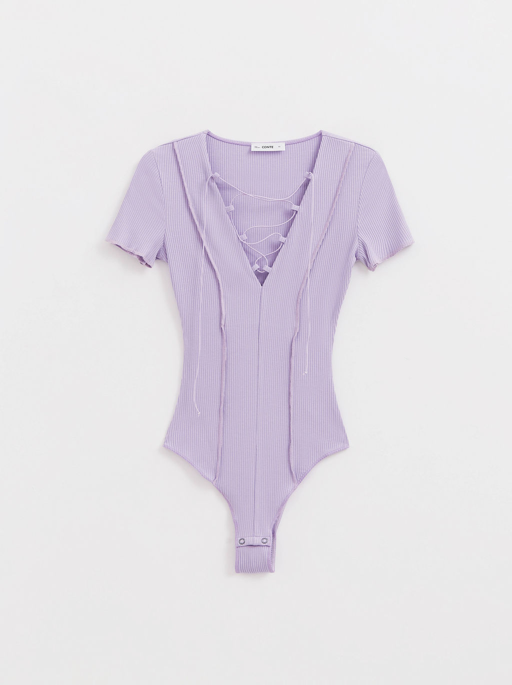 CONTE Боди в рубчик на шнуровке с декоративными швами LBD 2625 pale iris - Conte elegant фото 7