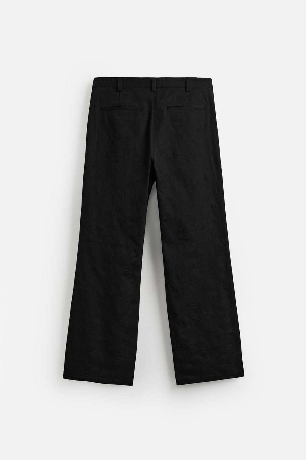 FLORAL EMBROIDERY TROUSERS - Zara фото 8