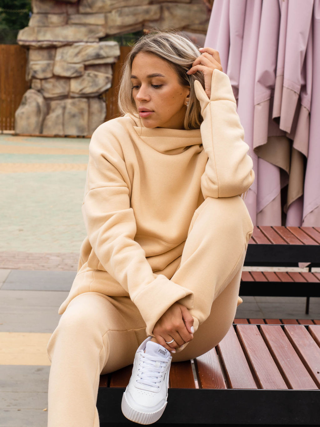 Женский Спортивный костюм БС029 Светло-Бежевый от Спортсоло