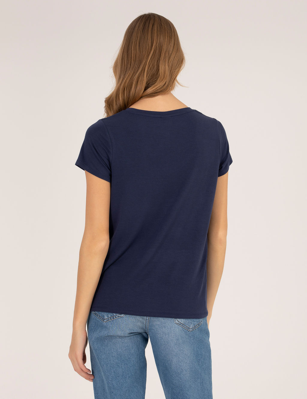 Lacivert Comfort Fit Basic Ti__rt