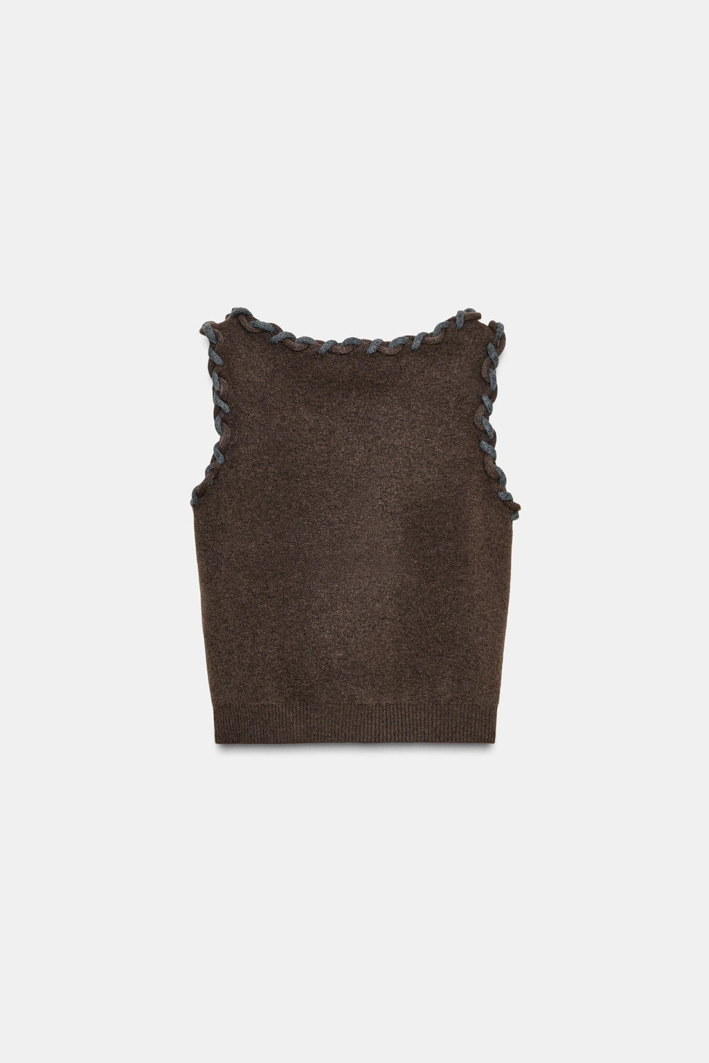 INTERWOVEN TRIM KNIT TOP - Zara фото 8