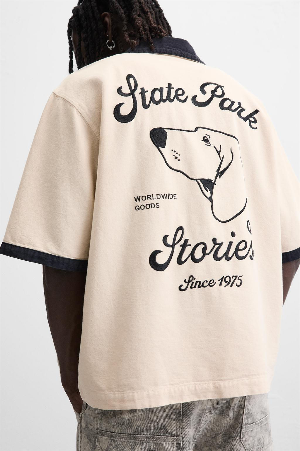 CONTRAST EMBROIDERY SHIRT - Zara фото 6