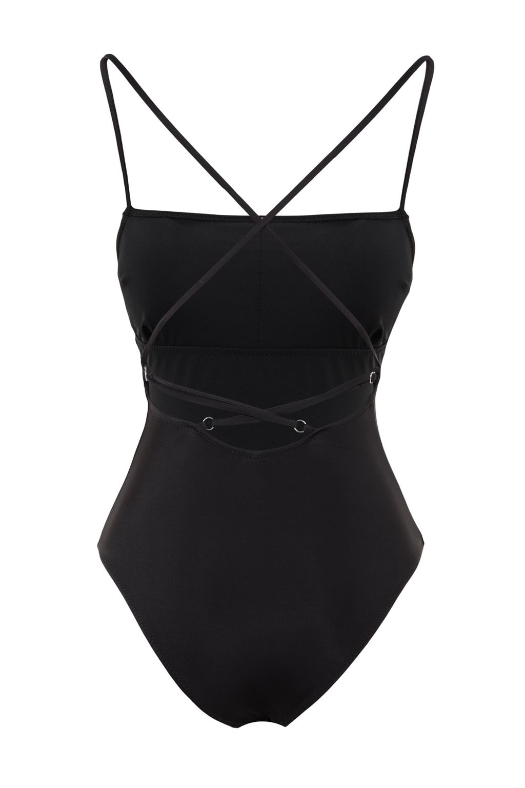 Siyah Kare Yaka Bask?l? Normal Paca Mayo TBESS23MA00259