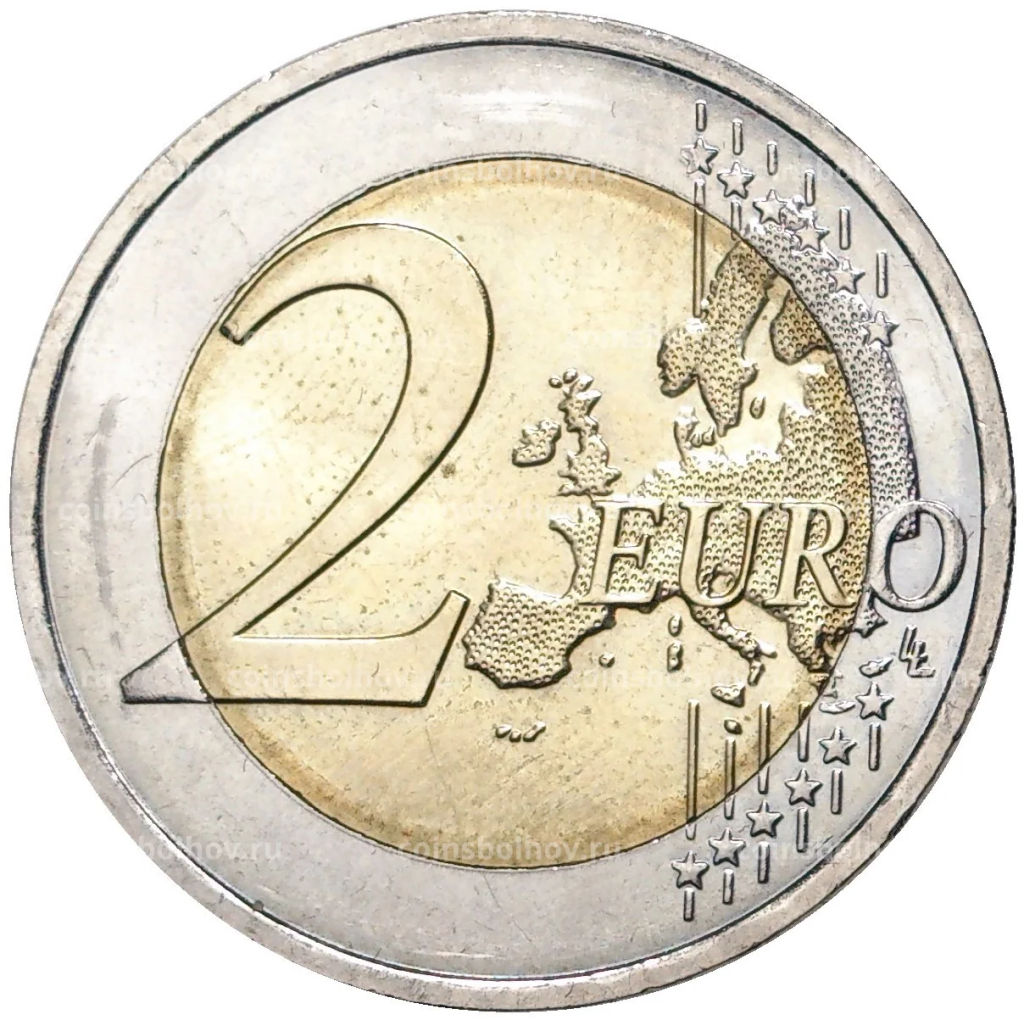2 евро 2012 года Франция  10 лет евро наличными