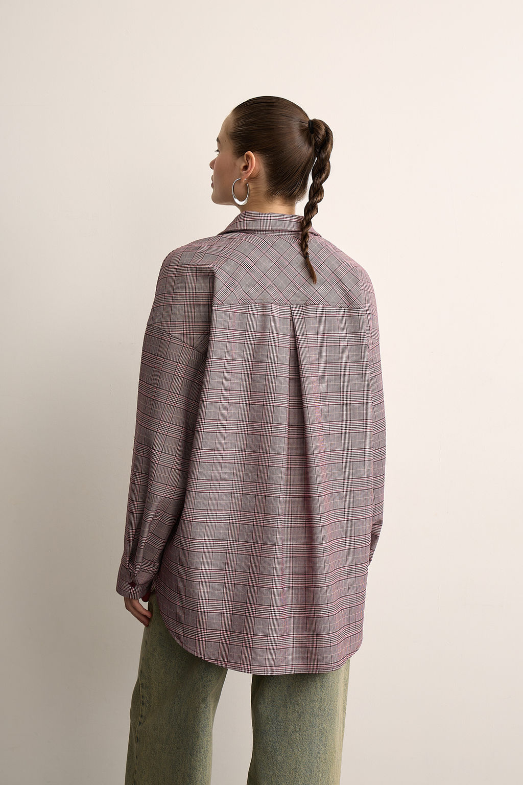 Рубашка оверсайз в клетку - Mollis фото 4