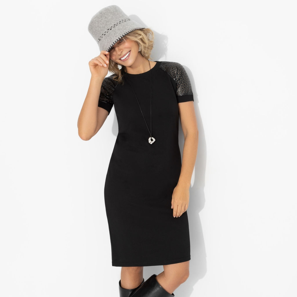 Платье с рукавами из экокожи, Быть вне правил - Charutti фото 12