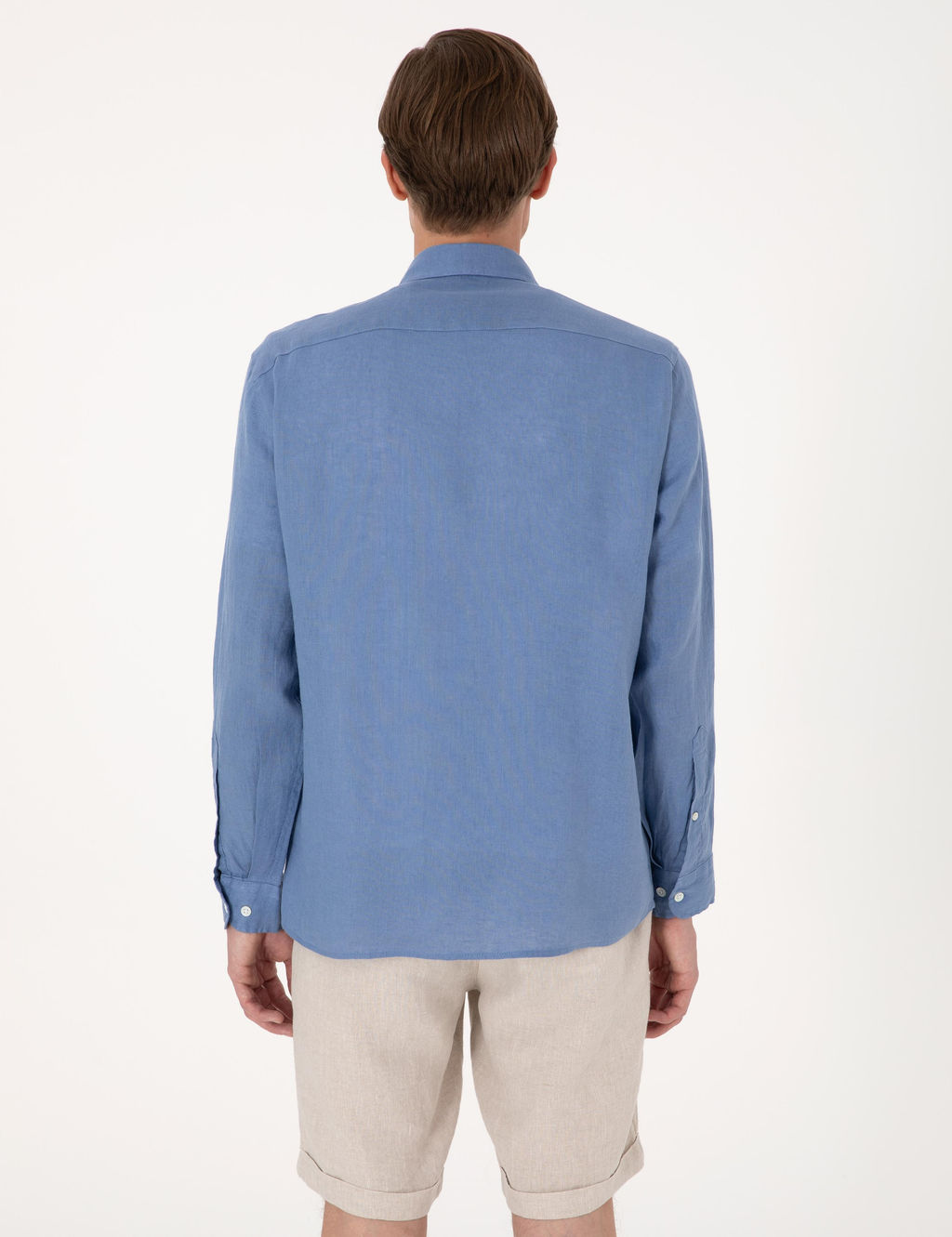 Mavi %100 Keten Regular Fit Uzunkollu G_mlek - Pierre cardin фото 6