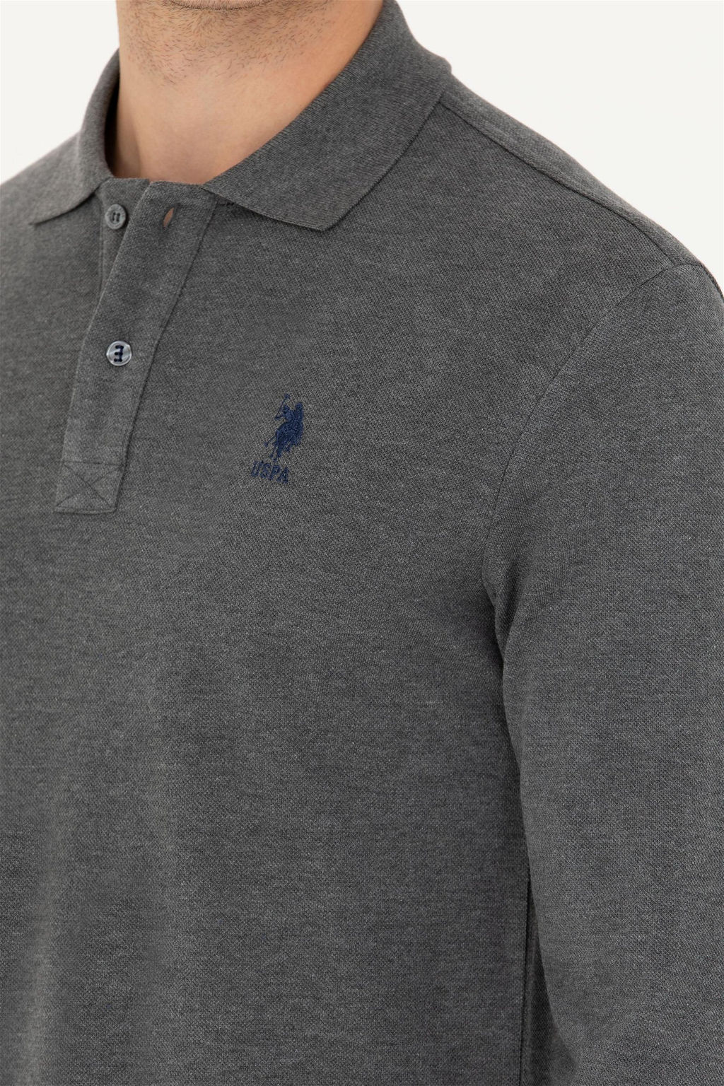 U. S. Polo Assn / Мужской базовый свитшот антрацитовый меланж - U.s. polo assn фото 14