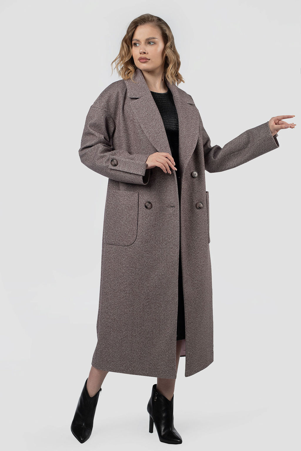 01-12229 Пальто женское демисезонное (пояс) - El podio фото 10