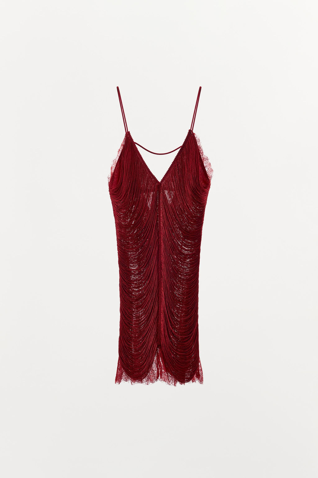 SHORT LACE DRESS WITH FRINGING - Zara фото 7