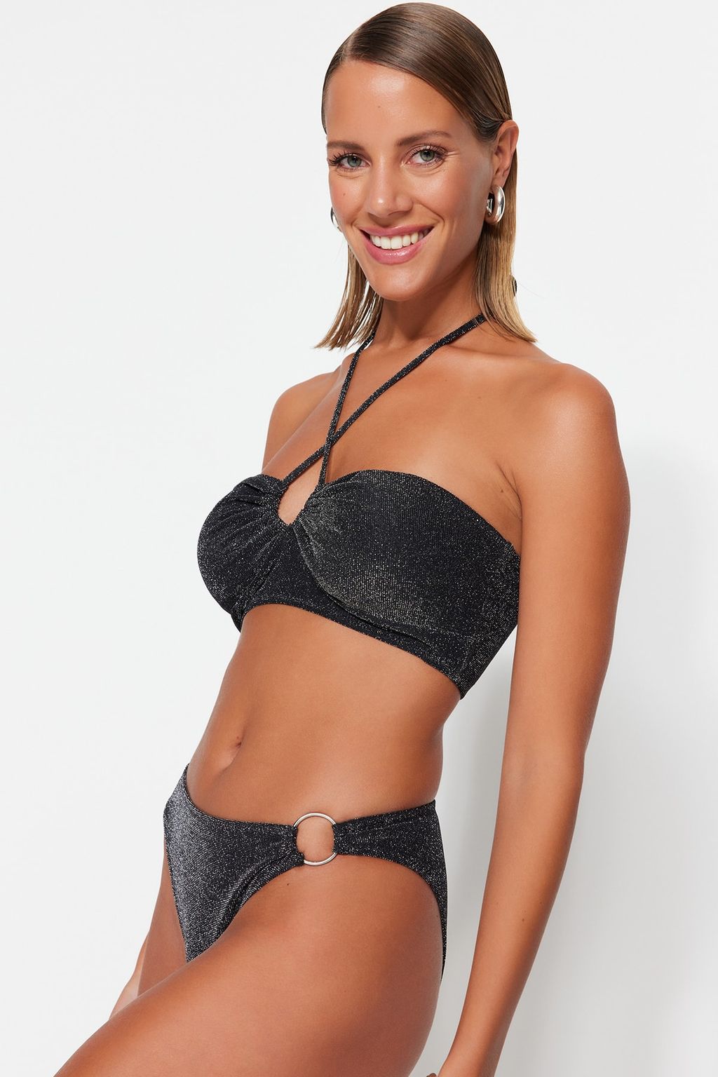 TRENDYOLMILLA Kahverengi Aksesuarl? Simli Regular Bikini Alt? TBESS23BA00272  фото 2