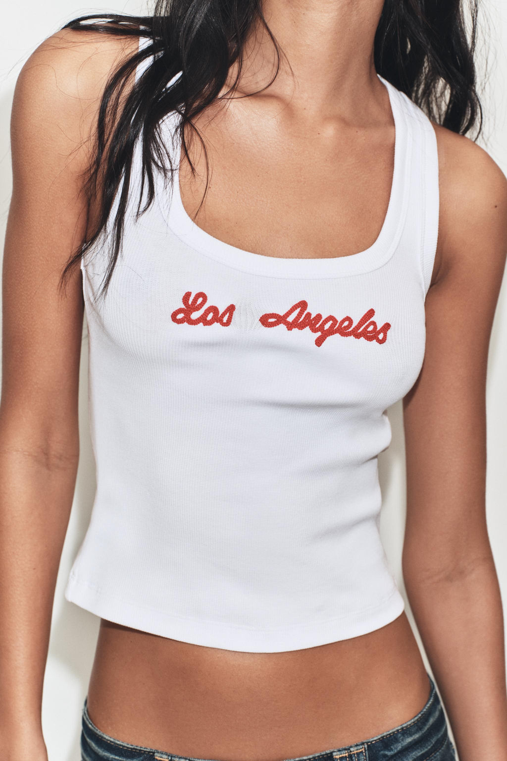 CAMISETA RIB TEXTO / Blanco - Zara фото 2