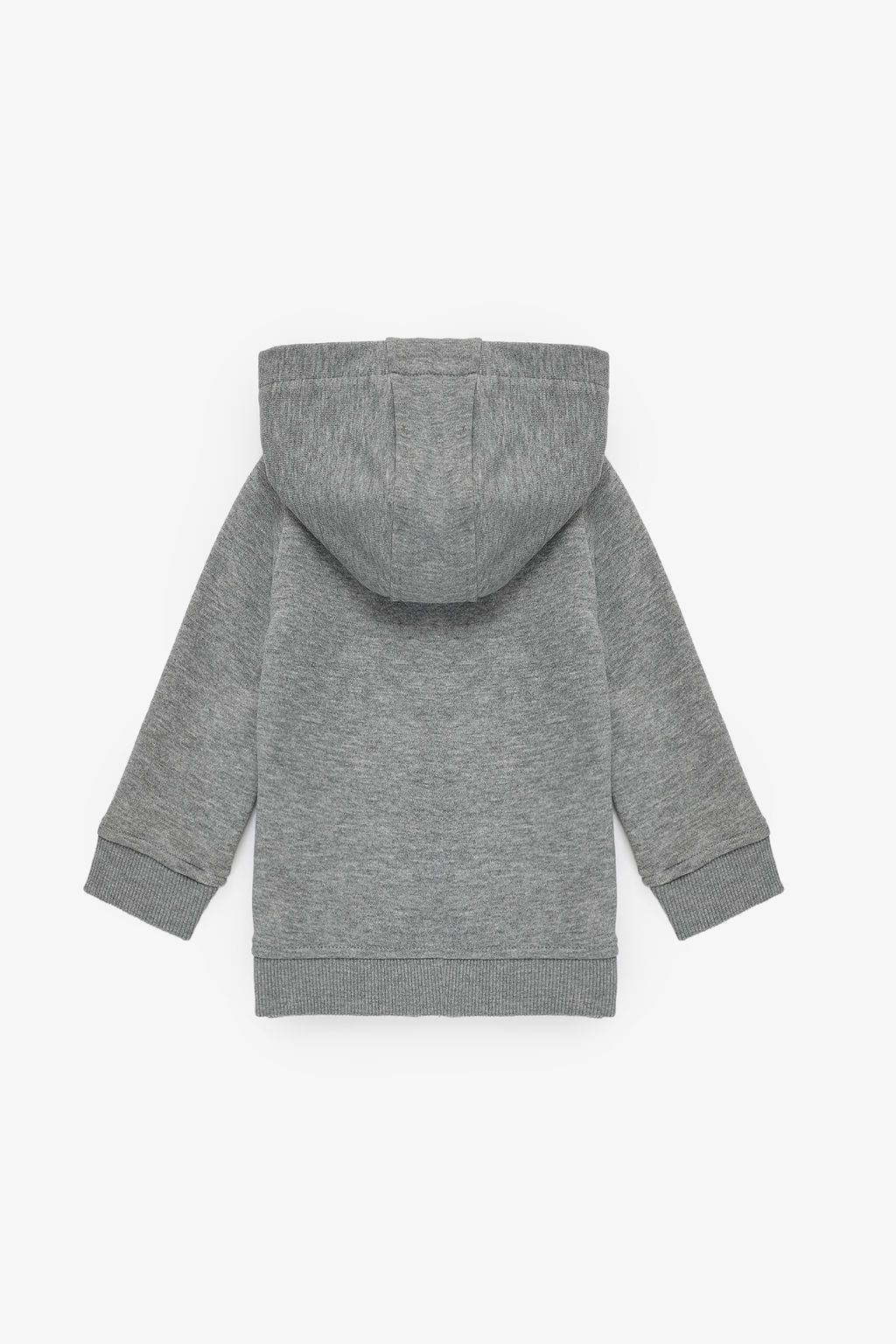 Erkek Bebek Gri Melanj KapГЕonlu FermuarlД Basic Sweatshirt