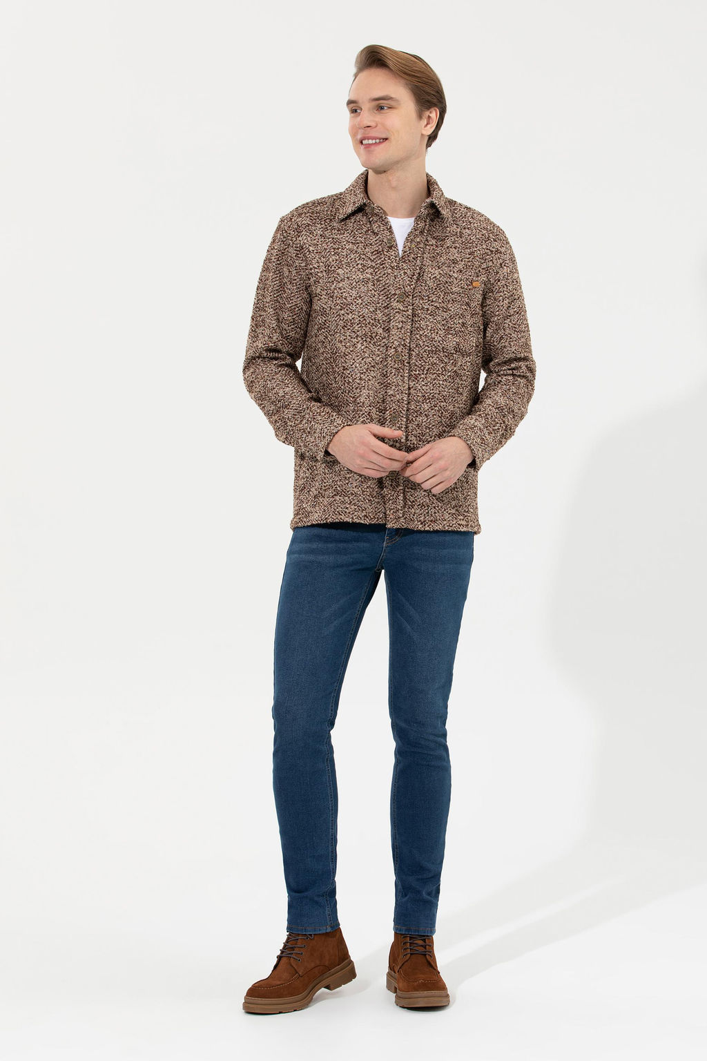 U. S. Polo Assn Мужская рубашка с длинным рукавом кокосового цвета - U.s. polo assn фото 3