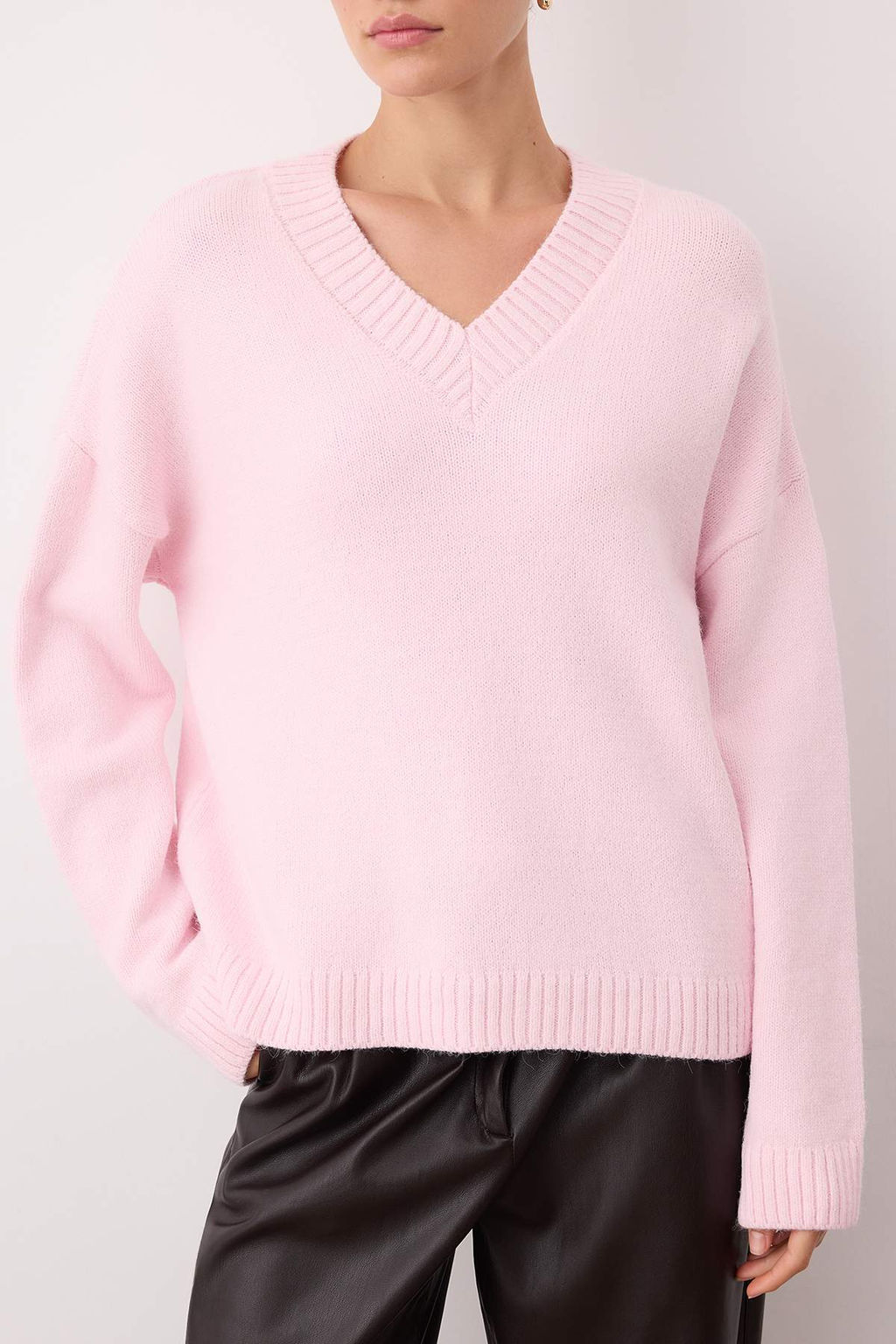 Wardrobe Essentials Pembe Basic Genis Kal?p Yumusak Dokulu Triko Kazak | TWOAW26KZ00091 - Trendyolmilla фото 3
